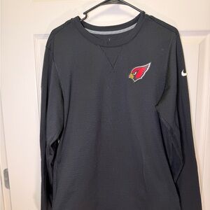 Nike Black Long Sleeve Crewneck Sweater with Arizona Cardinals Logo